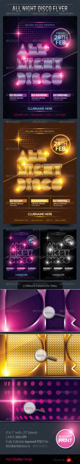 All Night Disco Flyer Templateŷ纣ģԴļ (8)