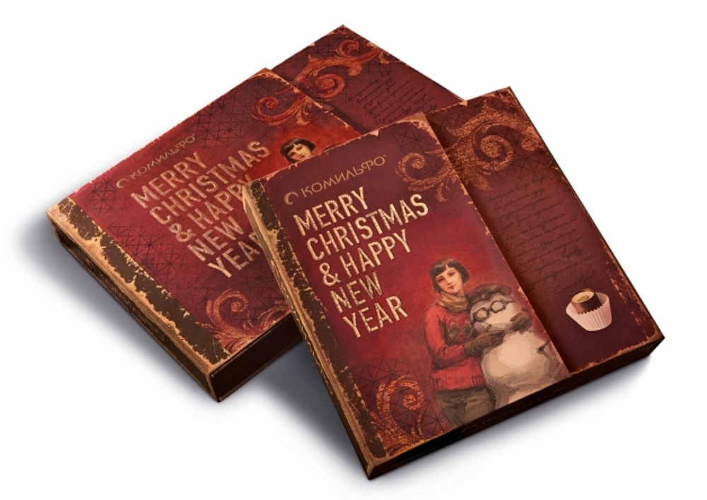 这些圣诞巧克力的怀旧包装设计是为了增加圣诞节和新年前后的季节性销售。看上去像是过去丢失的圣诞礼物。一 ...